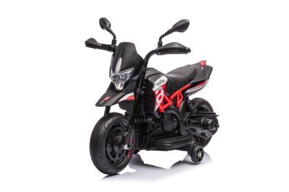 Red, Licensed Aprilia Electric Motorcycle, 6V Kids Motorcycle, Ride On Toy w/Training Wheels, LED Lights, Sounds & Music