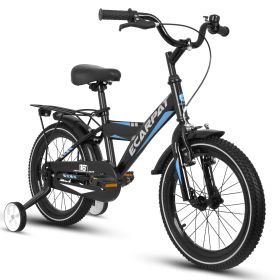 A16115 Kids Bike 16 inch for Boys & Girls with Training Wheels, Freestyle Kids' Bicycle with fender and carrier.