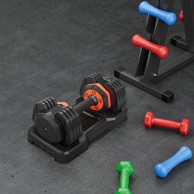 55LB 5 in 1 Single Adjustable Dumbbell Free Dumbbell Weight Adjust with Anti-Slip Metal Handle, Ideal for Full-Body Home Gym Workouts