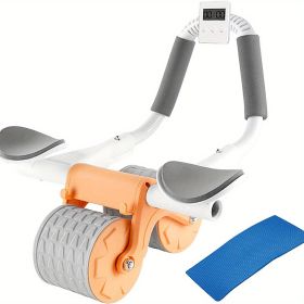 Elbow Support Automatic Rebound Abdominal Wheel Ab Roller For Abdominal Exercise Machine Abs Workout Equipment ,Dolly Core Strengthening Trainer Fitne (Option: Orangetimer1)