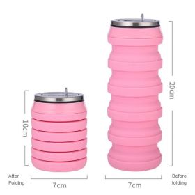 480ml Foldable Silicone Water Cup Creative Protable Travel Cycling Running Water Bottle Folding Outdoor Sports Kettle Drinkware (Capacity: 480ml, Color: 02)