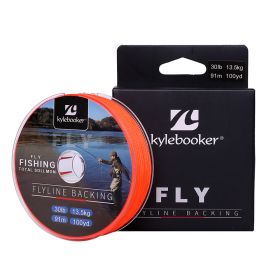 Kylebooker Fly Line Backing Line 20/30LB 100/300Yards Orange Braided Fly Fishing Line (Line Size: 30LB, Length: 300YDS)