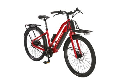 Ebike (Color: STEP-THRU RAGE RED, size: L)