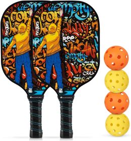 Glass Fiber Pickleball Composite Multi-Color Outdoor Ball Game Sets 2 New (set: Twe, Material: Fiberglass)