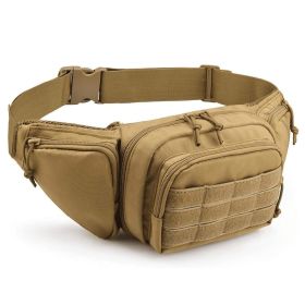 Tactical Fanny Pack For Men Concealed Carry Bag Military Waist Bag Traveling Waist Pouch with Adjustable Strap Quick Release for Camping Hiking (Color: Khaki)