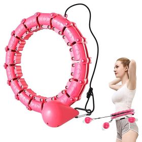 Custom Knots Weighted Hoola Fitness Hoop Smart Hula Thin Waist Weight Loss Knots Weighted Hoola Fitness Hoop Smart Hula Thin Waist Weight Loss (Color: Pink)